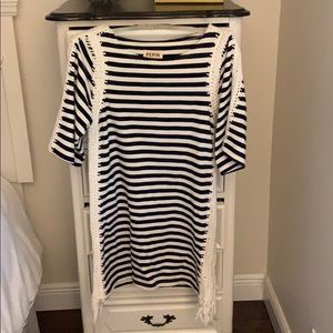 Anthropologie dress by Pepin In navy/white stripes
